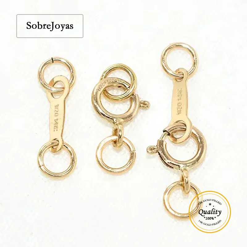 

14K Gold Filled Spring Ring Clasp for Jewelry Making with Open Or Closed Jump Ring Quality Tag - Gold Filled Spring Clasp