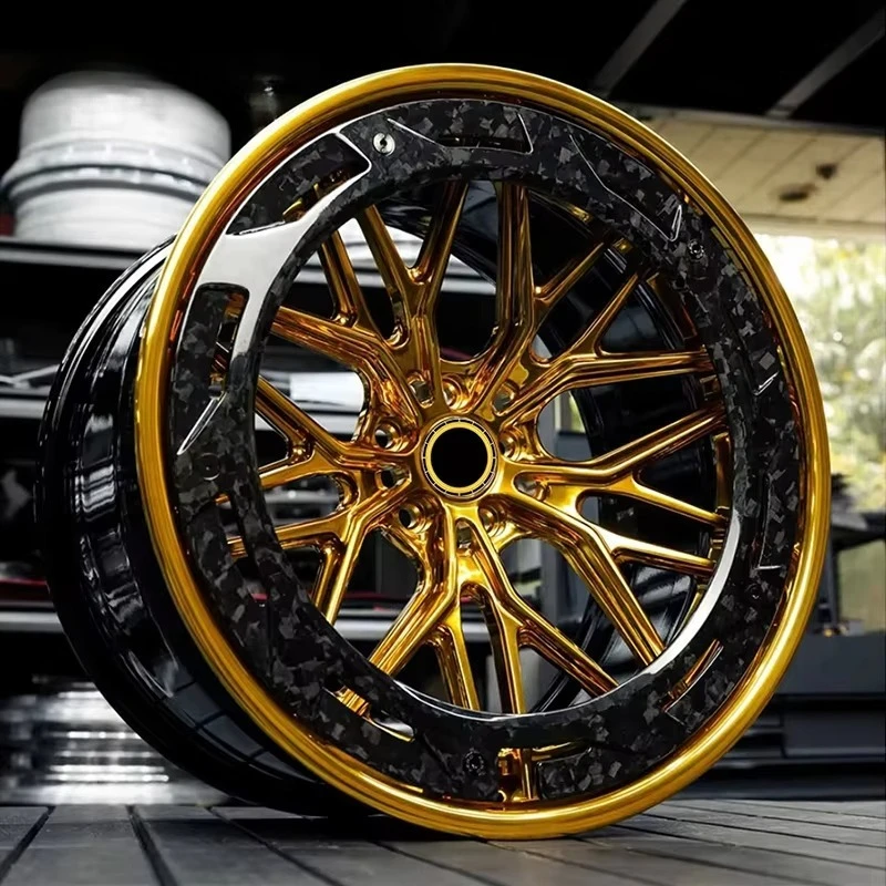 Izable:1-piece 2-piece  4/5/6Hole 5x112 5x114.3 5x120 18-23 Inch T6061-T6 Aluminum Concave Carbon Fiber Wheels for A