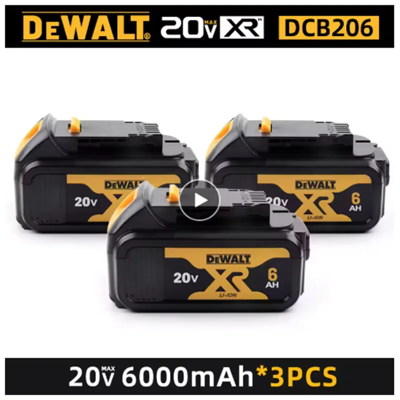 

New Original DEWALT 18V/20V 6.0Ah Lithium-ion Tool Replacement Battery DCB182 DCB205 DCB206 DCF900 DCB201 DCF922 Tool Batteries