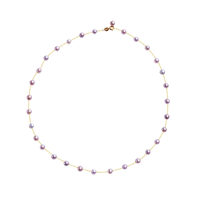 

Real 18K gold natural freshwater pearl starry sky 31 necklace au750 high-end jewelry women's party gift X649