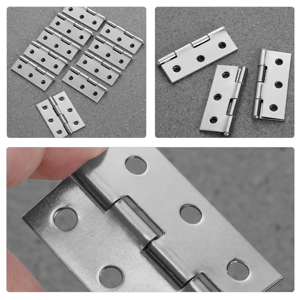 45Pcs Stainless Steel Cabinet Hinges Heavy Duty Small Door Hinges Silent Closure Durable for Furniture Windows Cupboards