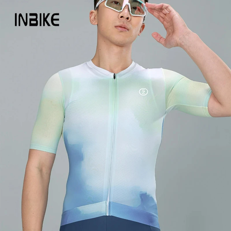 

INBIKE Мужская велосипедная спортивная рубашка с коротким рукавом, стильный влагоотводящий велосипедный топ для активного выступления