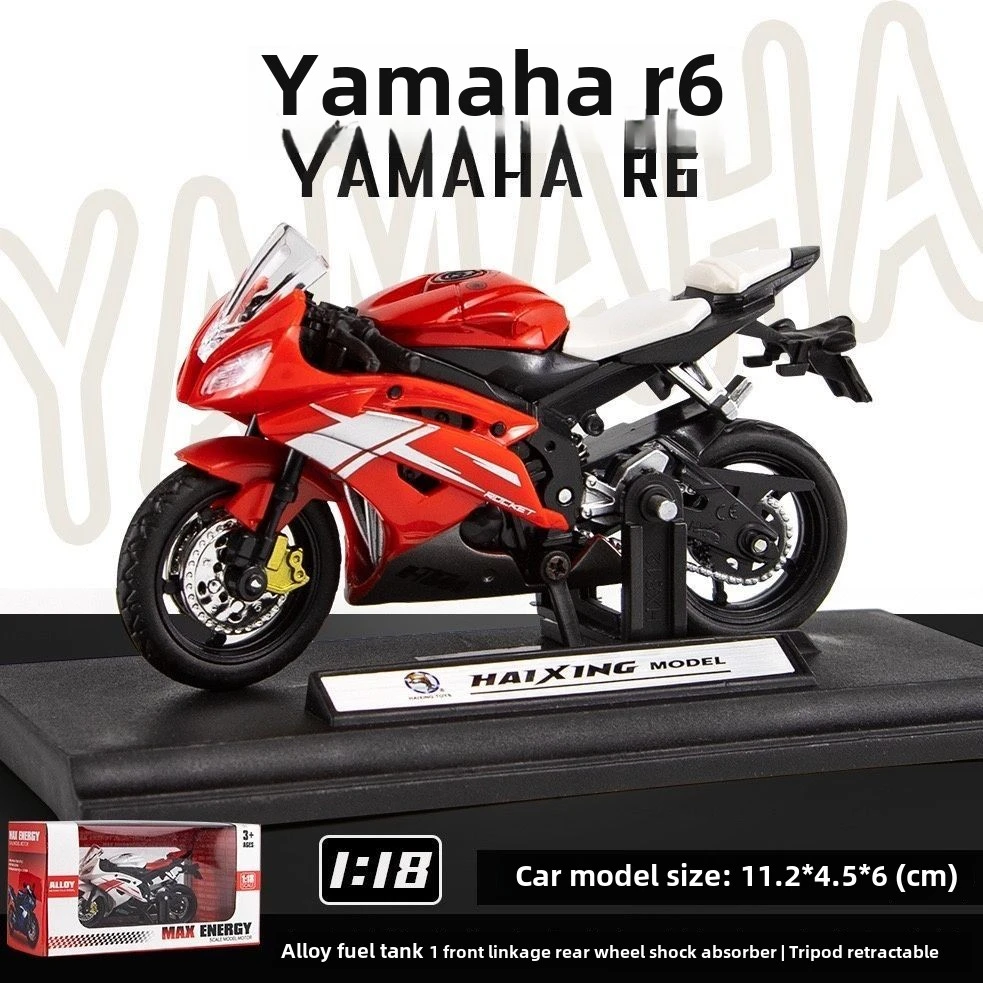 Decoración de locomotora de carreras de simulación de aleación Yamaha R6 para motocicleta, regalo del día de los niños