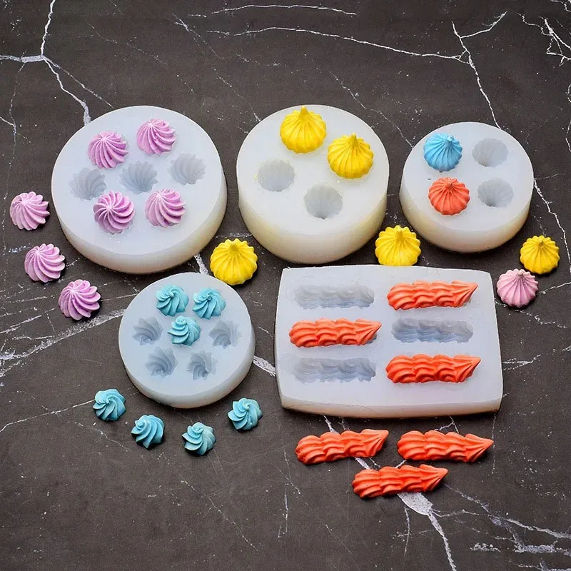 1/2pcs 3d mini chocolate cream doughnuts silicone fondant molds candle fudge wax melts molds berries chocolate candy mold