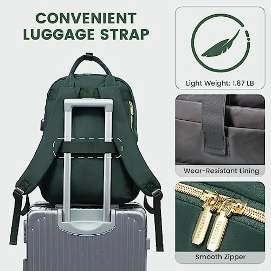 Laptop Backpack for Women, Water Resistant Travel Work Backpacks Purse Stylish Business Teacher Nurse Computer view 6