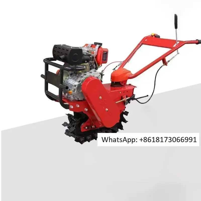 Chain track tiller Garden Farm Orchard Mountain Handheld micro tiller Slope rotary tiller