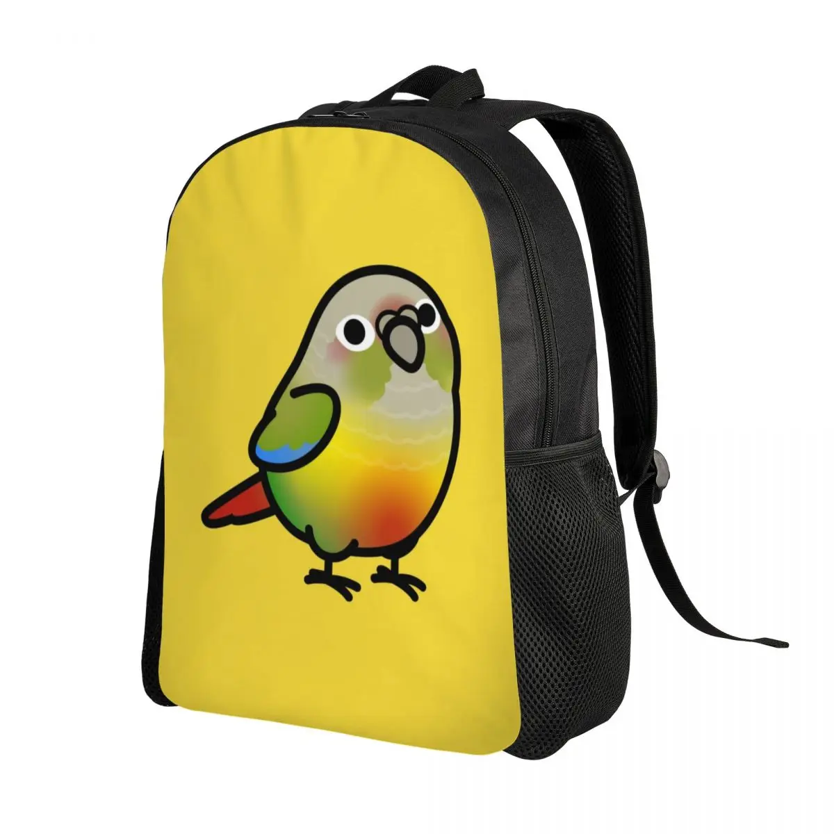 Chubby Pineapple Green Cheek Conure Backpack for Women Men School College Student Bookbag Fits 15 Inch Laptop Parrot Bird Bags