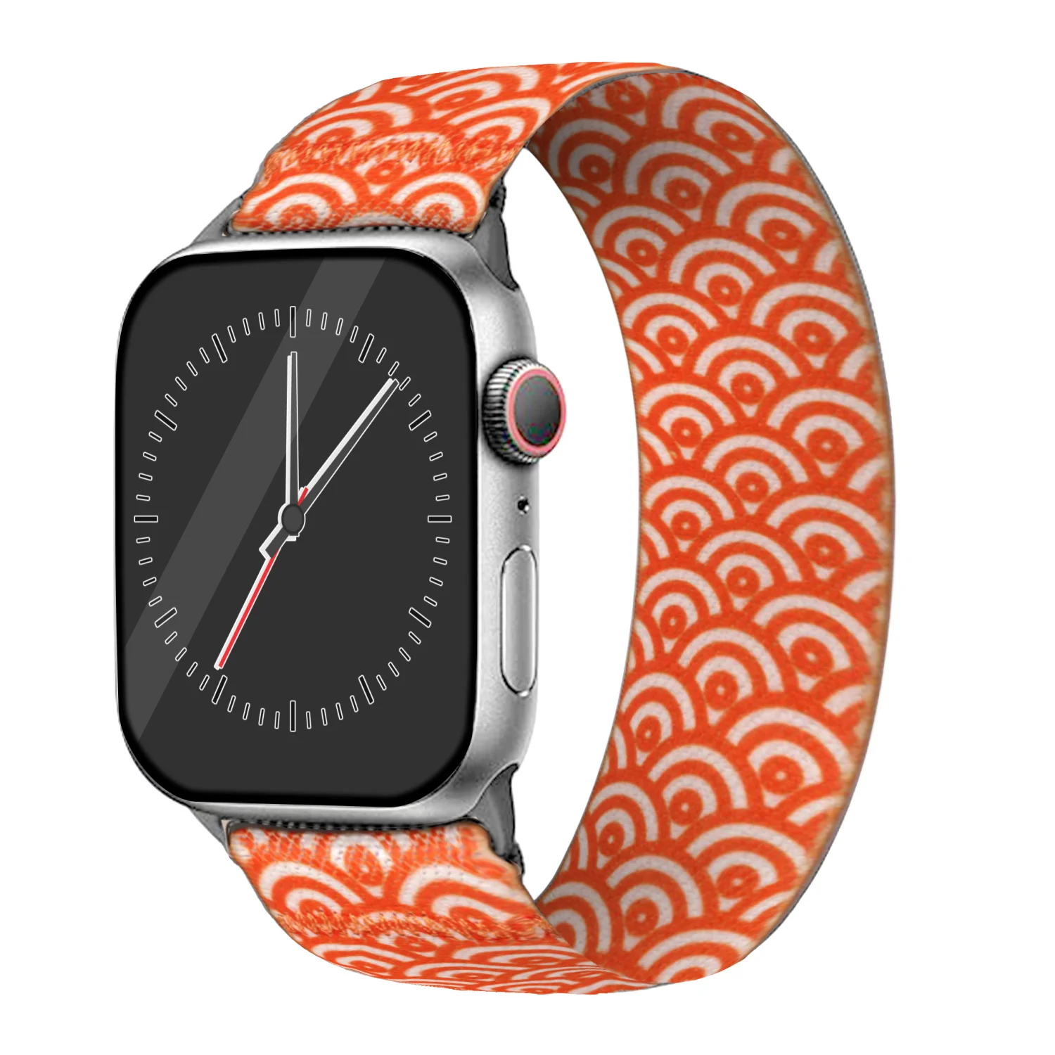 3D Color PRINTS Single loop strap Elastic Fabric Nylon Band Solo Loop For Apple Watch Iwatch Band Series 7 3 5 Se 6 8 Ultra1/2