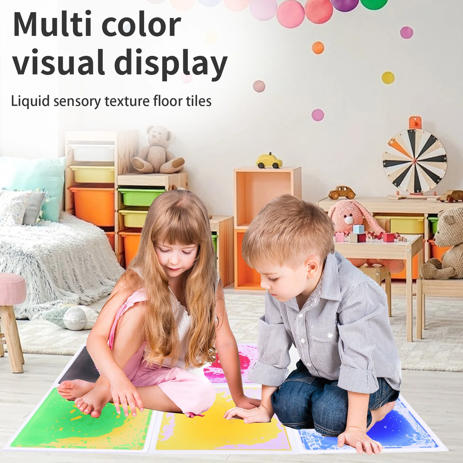 Modułowa mata sensoryczna dla dzieci - zabawki sensoryczne podłogowe dla dzieci z autyzmem w wieku 3 lat, elementy do pokoju wielosensorowego wspomagające rozwój poznawczy
