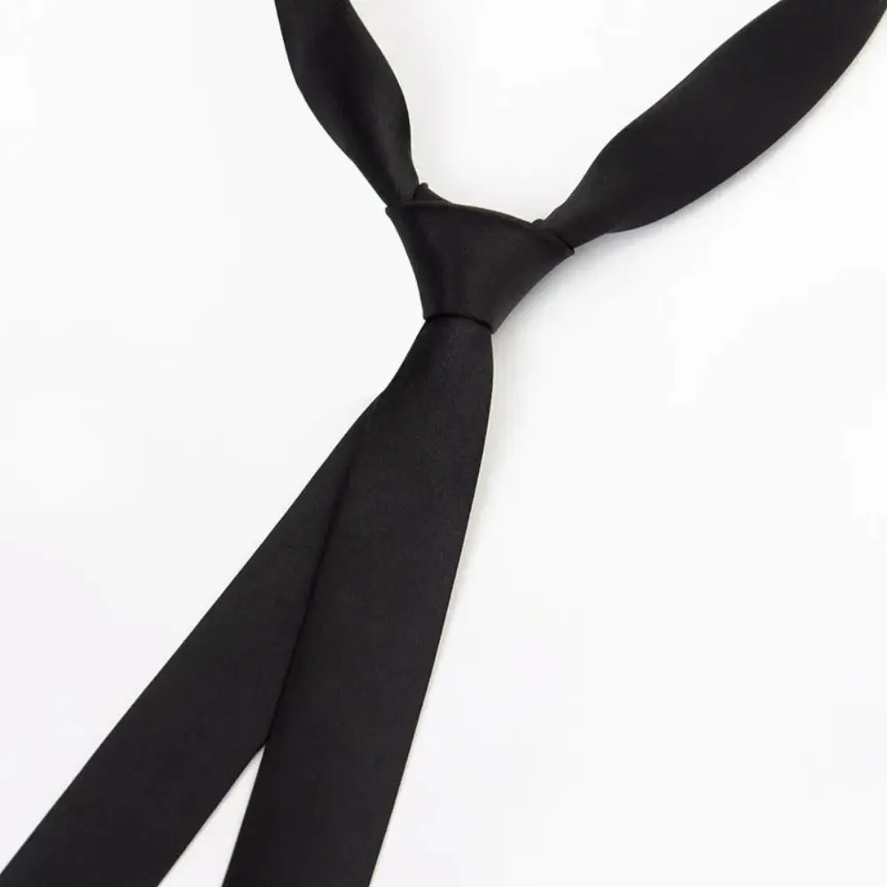 New 3cm Satin Super Slim Tie Classic Women Man Elegant Black Neck Tie Slim Smooth Wedding Party Skinny Narrow Necktie