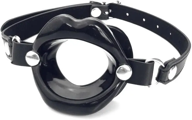 Soft Open Mouth Lips Gag BDSM Oral Fetish Slave Adjustable Breathable Restraints