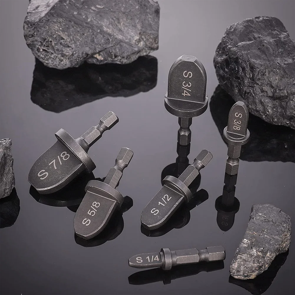 6 Pcs Hex Handle Air Conditioner HVAC Tools Multifunction Manual Bearing Steel Swaging Tool Drill Bit Set