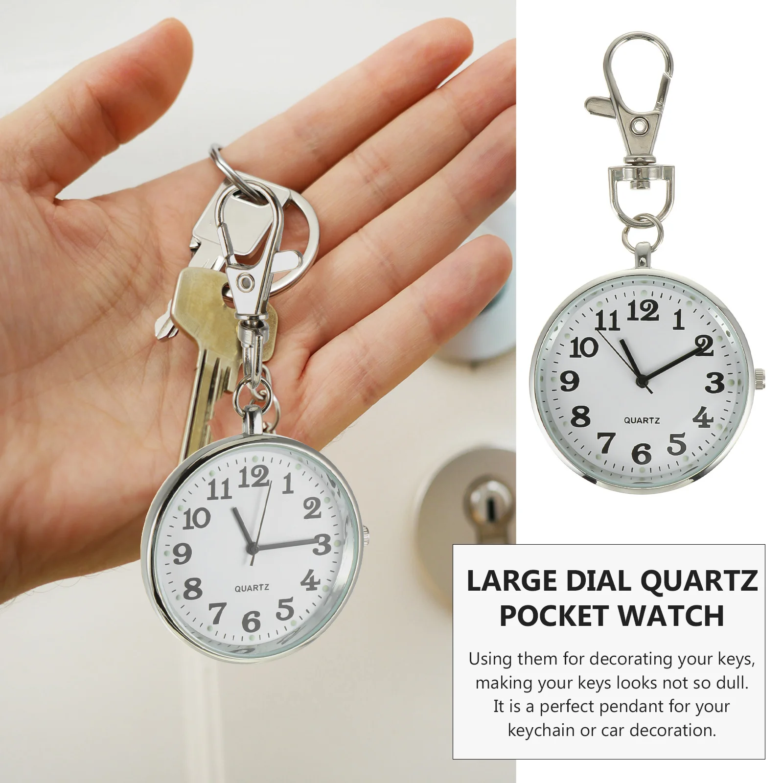 1Pcs Pocket Watch Keychain Alloy Nurse Watch Pendant Perfect Workmanship Stylish Key Accessory Vintage Key Ring