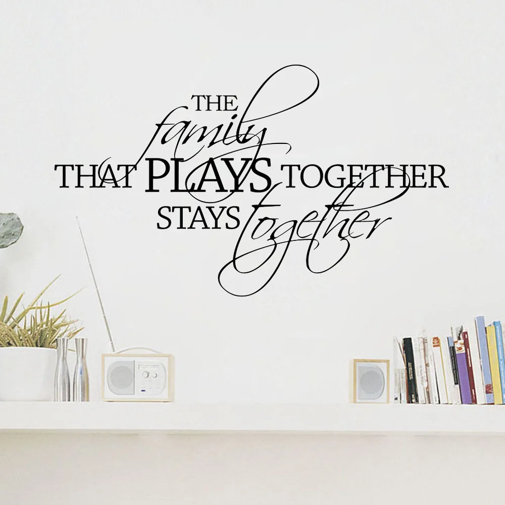 The Family That Plays Together Wall Sticker Vinyl Wall Art Decal Living Room Home Decor Poster Wall Decoration