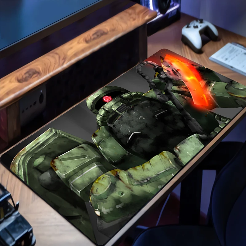 Tapis de souris mécanique guerrier Gundam Zaku II, pour ordinateur portable, bureau, HD, en caoutchouc, pour jeu, accessoires PC, clavier