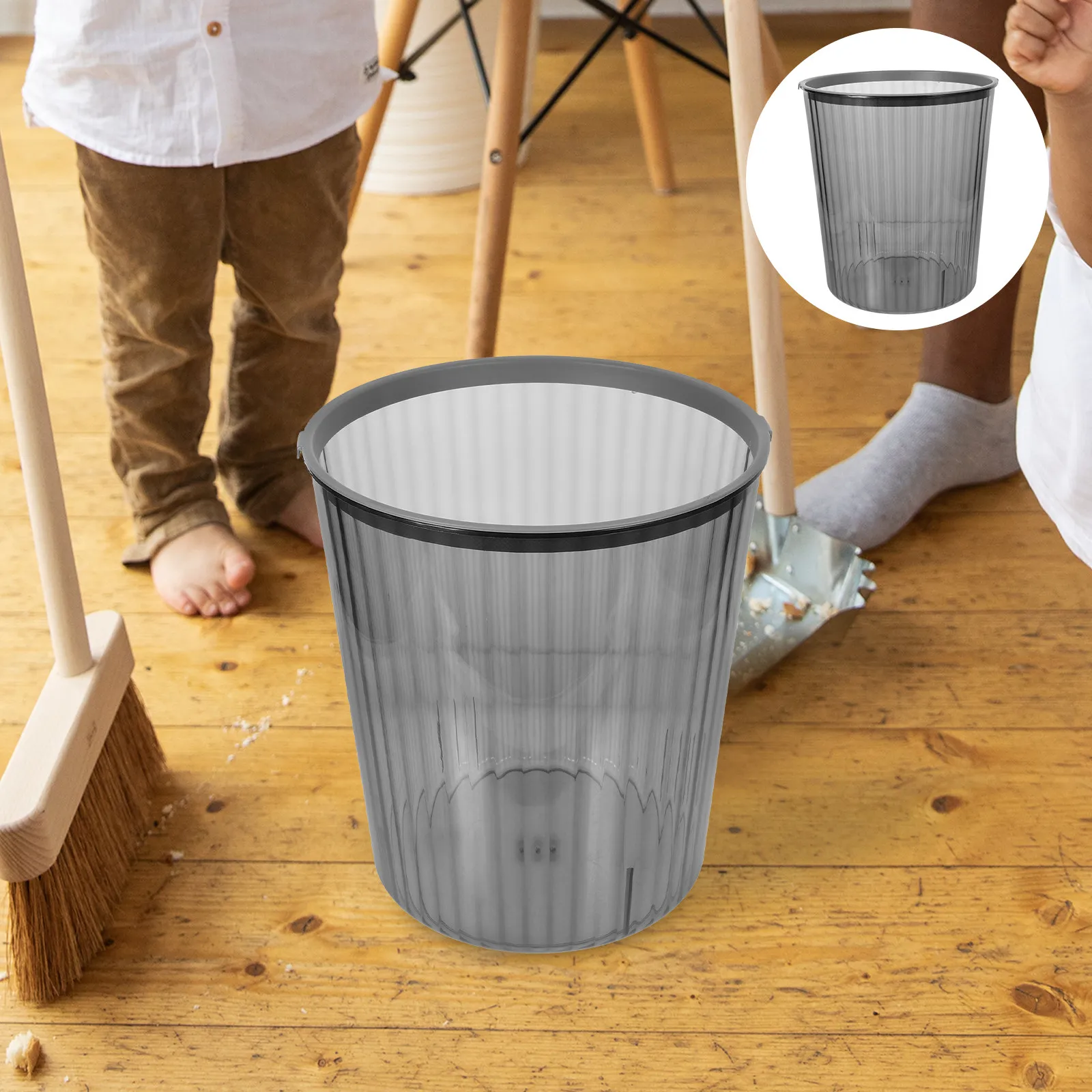 

Large Plastic Trash Can for Bedroom Living Room Office Kitchen Home Use Sturdy Pet Material Lidless Easy Clean Modern