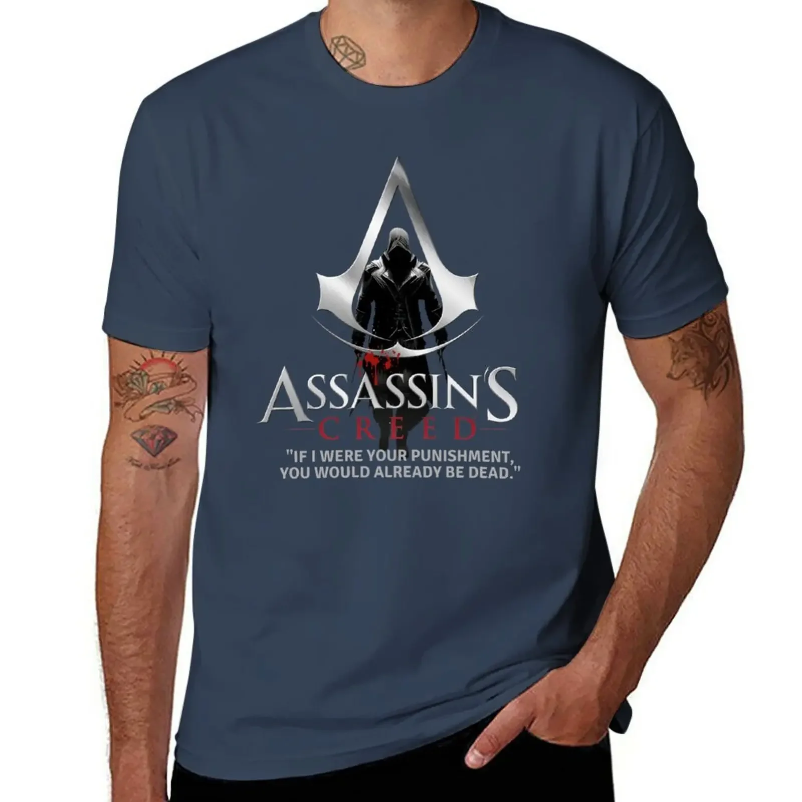 Short black T-shirt men New assassins creed-official customization-fan art T-Shirt men clothing harajuku graphic oversized funny