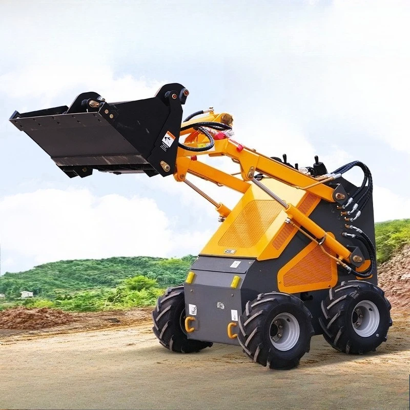 380 type farm manure handling multi-function forklift four-wheel drive skid steer loader