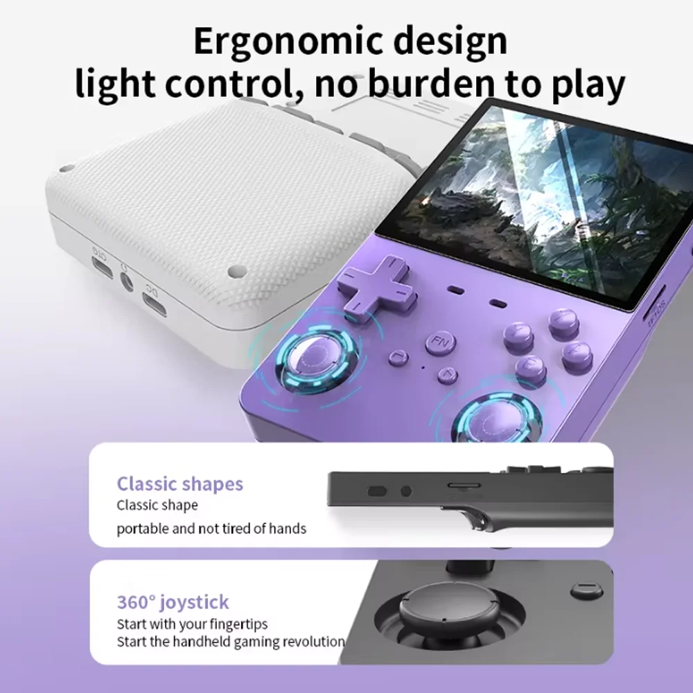 وحدة تحكم ألعاب Reebolnic L35 مقاس 3.5 بوصة RK3326 EmuELEC ARKOS System 10,000+Games SImualtors PSP PS1 Retro Vdieo وحدة تحكم ألعاب هدية للأولاد