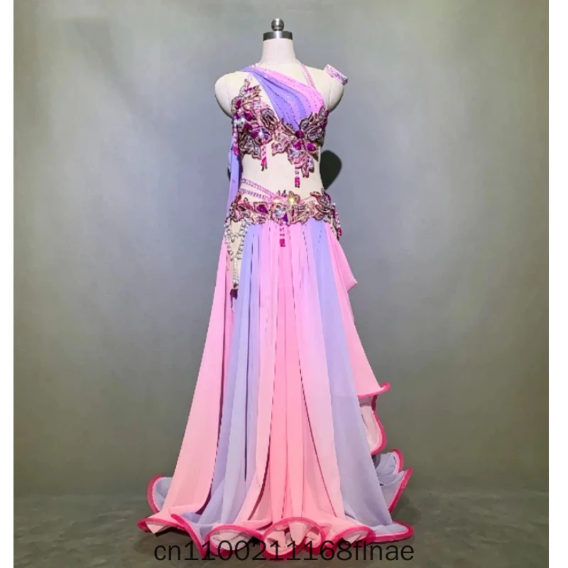 Belly Dance Performance Costume Original Design Fairy Style Gradient Elegant Large Skirt for Ladies Opening Dance