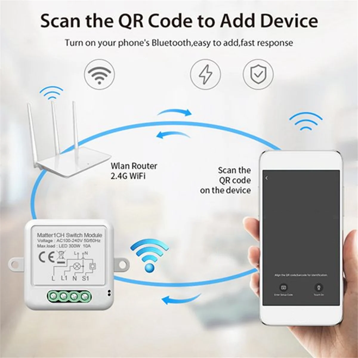 A79G Matter WiFi Smart Switch 2x5A Smart Home Automation Relaismodul Funktioniert mit für Zuhause