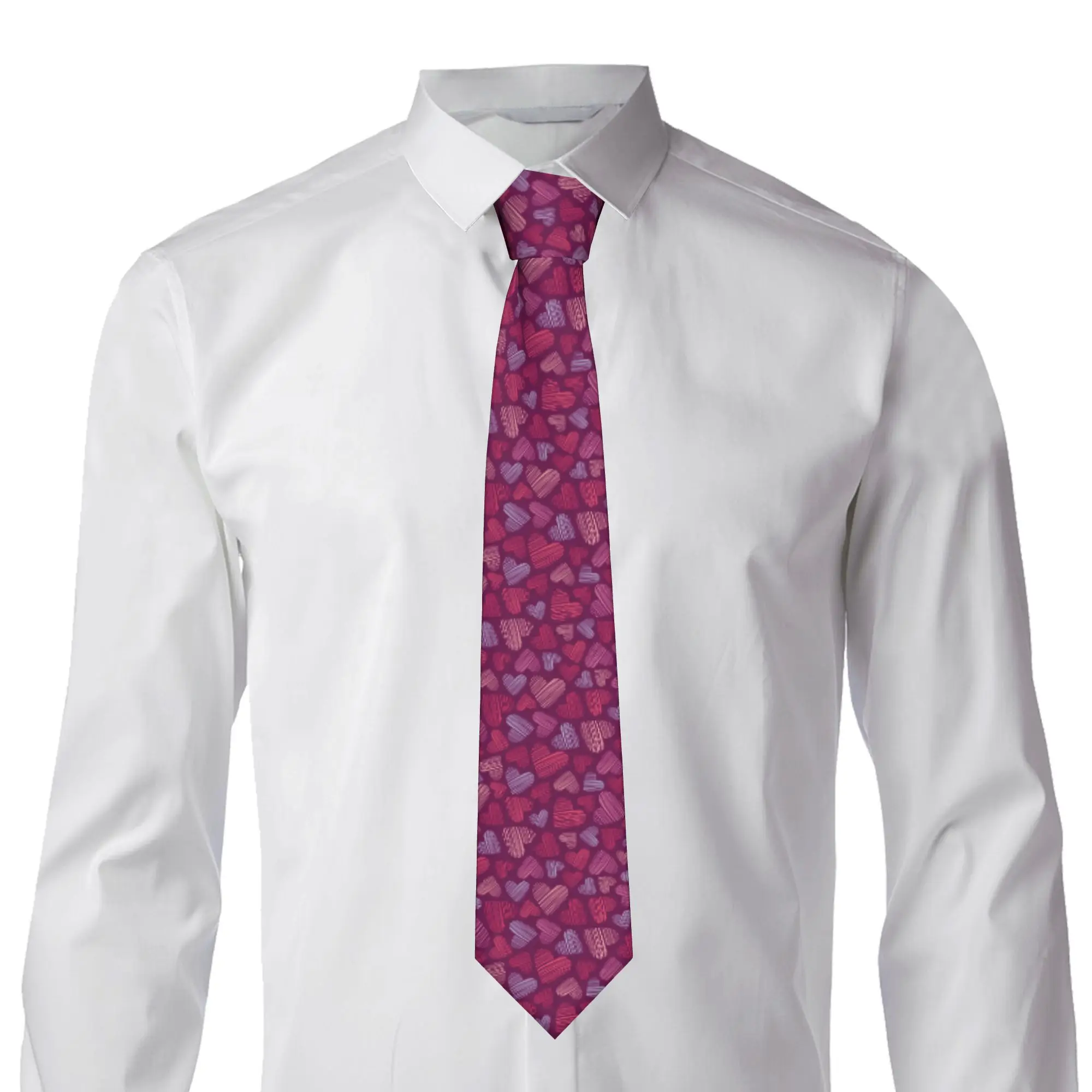 Love Heart Pattern Necktie Men Women Silk Classic Valentine's Day Neck Ties for Men Accessories Gravatas