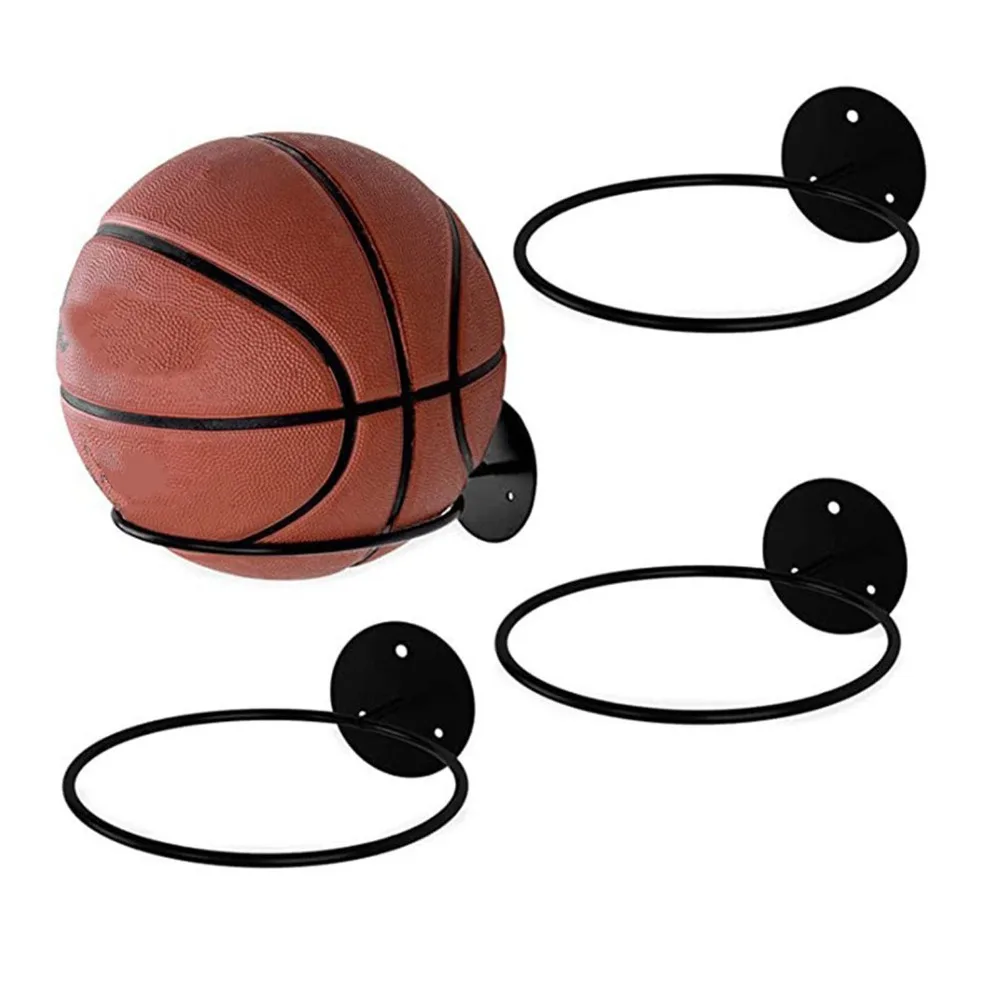 Iron Basketball Holder Space Saving Durable Soccer Ball Display Multi Functional Wall Mounted Sport Ball Storage Ball Storage