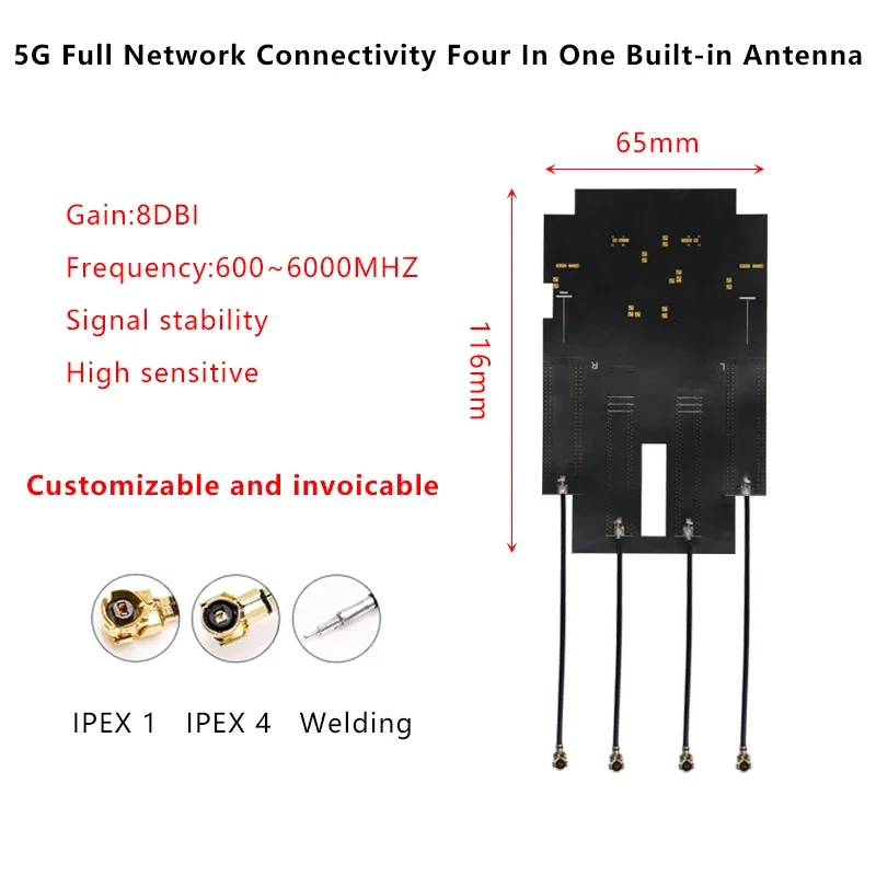 5G/4G/LTE/GSM/GPRS/2G/3G/NB-IOT Module Full Frequency Built-in FPC Patch Antenna