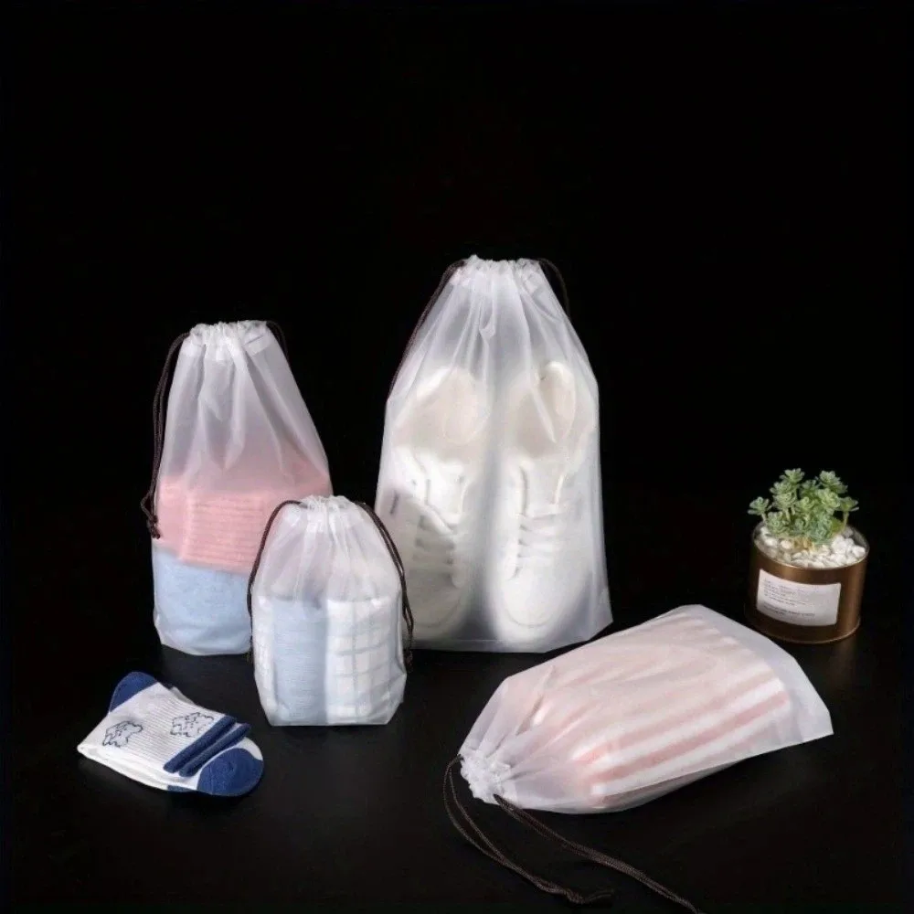 30 pcs Heavy-Duty Storage Shoe Bag Large Size Double Drawstring Design Drawstring Storage Bag Transparent Breathable