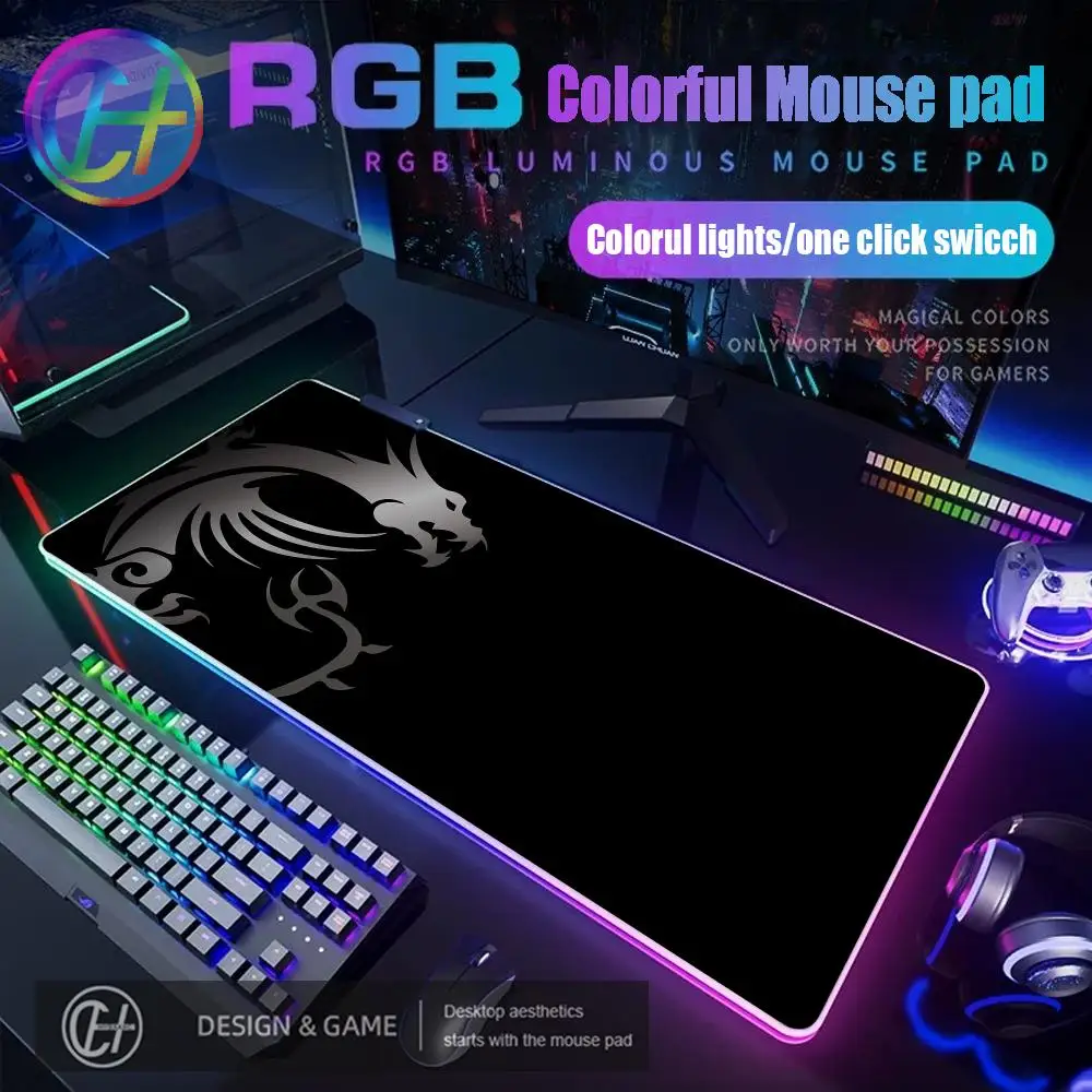 M-msi Table Mat HYBXAXC Mouse Pad RGB Gaming Mouse Pad Desk Mat HD Gamer Large LED Light XXL