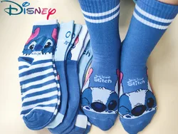 Chaussettes courtes Disney Stitch pour filles, dessin animé Kawaii, CAN o & Stitch, cadeaux d'épinettes pour enfants