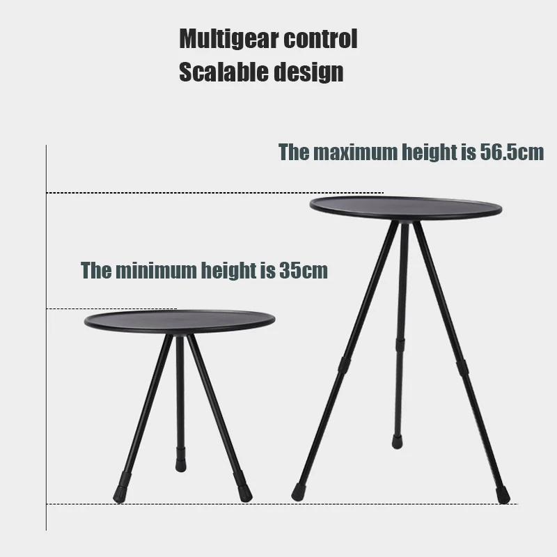 Outdoor Small Round Table Aluminum Alloy Folding Table Portable Camping Adjustable Table Ultra Light Tripod Table Picnic Bar