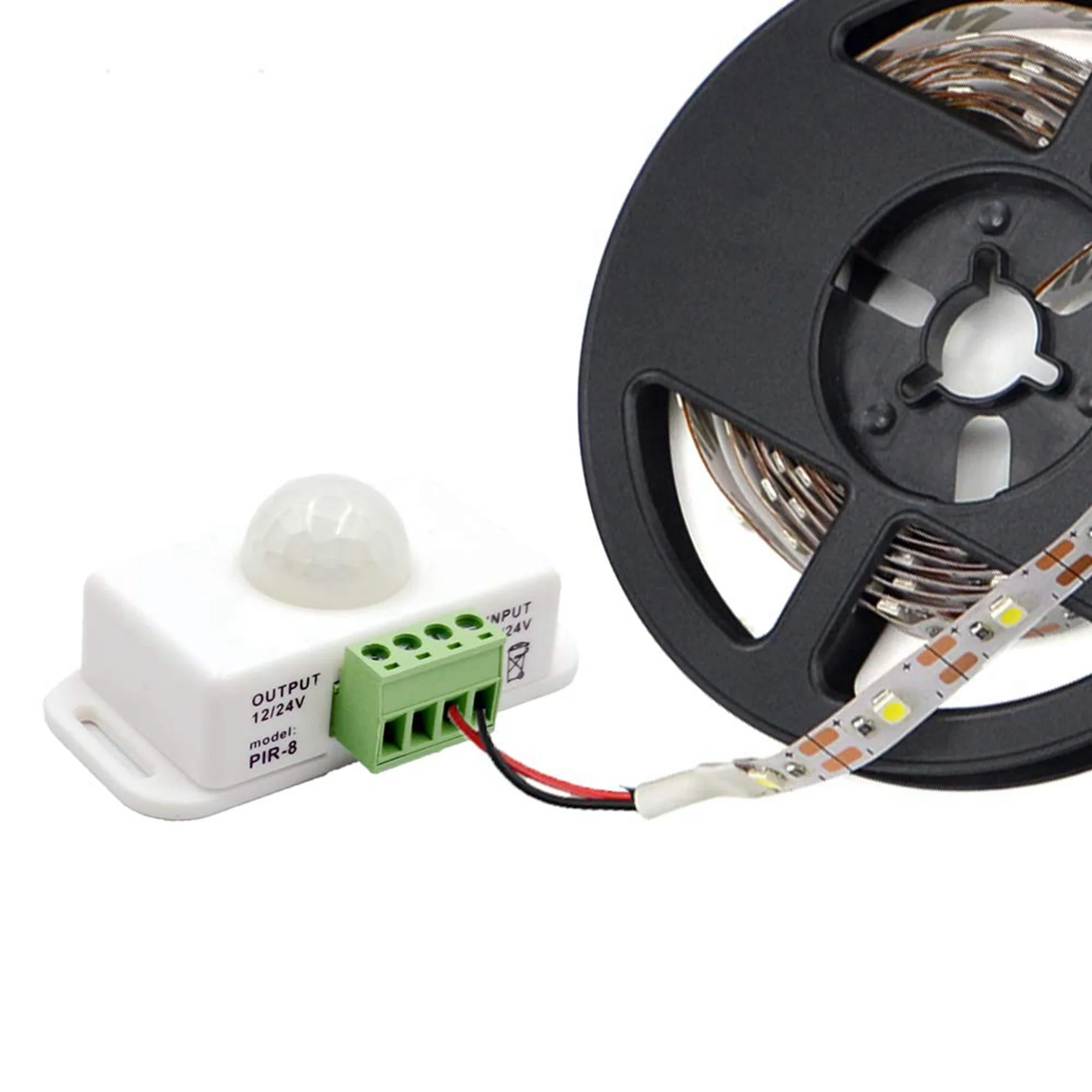 

Инфракрасный датчик движения Y14A 5X PIR, датчик движения для светодиодных лент DC 12V-24V, для шкафов, лестниц, кухни