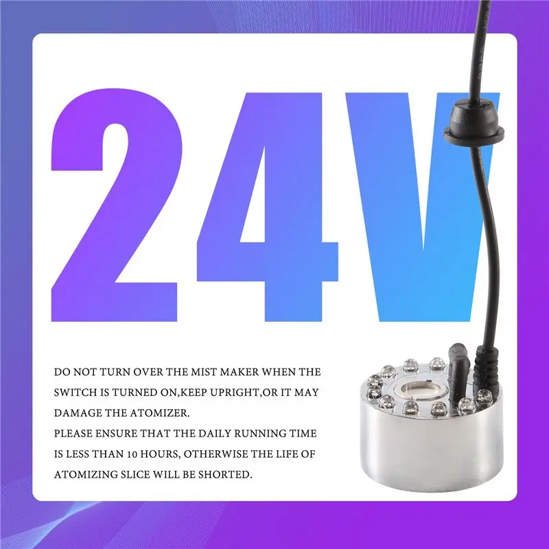 AEE3-Mini Mist Maker, 12 LED Mister Fogger Water Fountain Pond Fog Machine Atomizer Air Humidifier For Halloween, Christmas