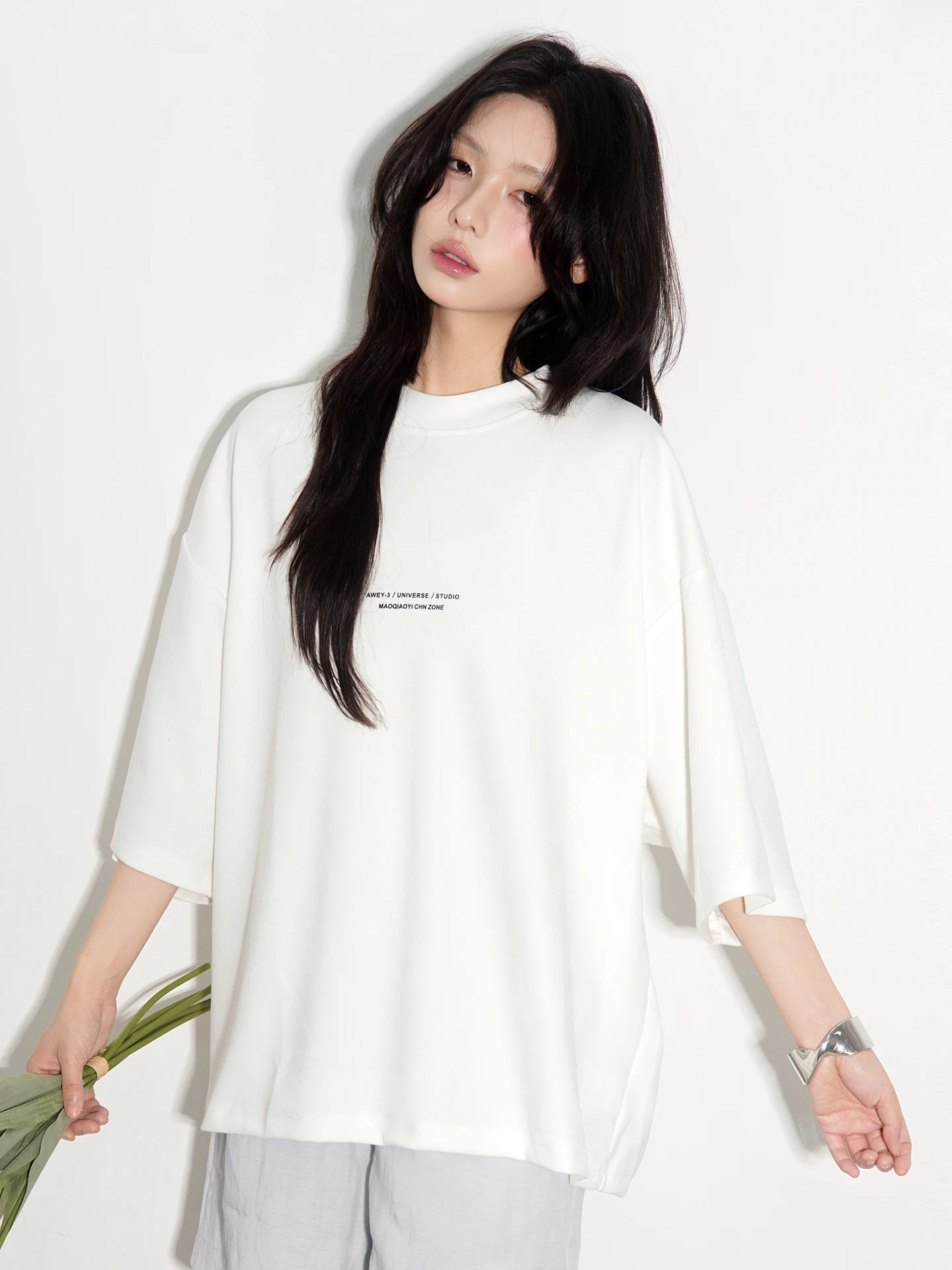 Universal Gravitation Museum Letter Print Short Sleeve T-Shirt Women's Summer Loose Neutral Style Top Comfortable Breathable ...
