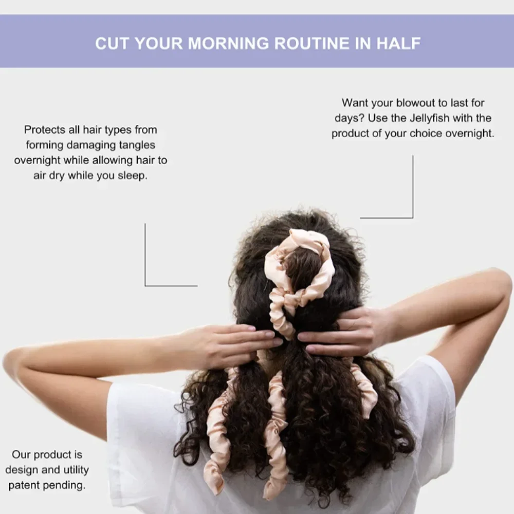 Nouvelle tige à friser sans chaleur, bigoudis sans chaleur, méduse, bigoudis, boucles en soie, ruban, bandeau, outils de coiffure