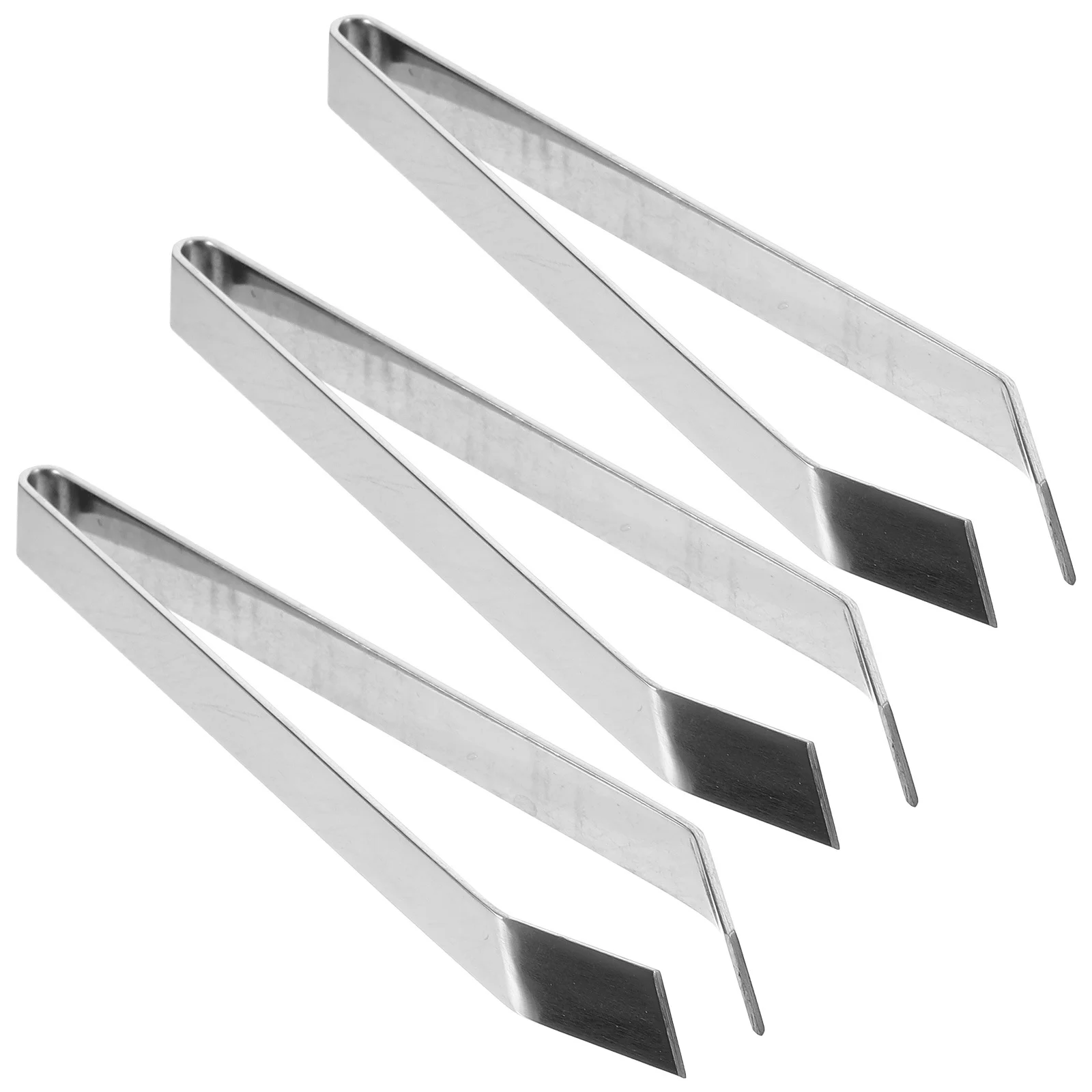 

3pcs Food Tweezers Set Stainless Steel Slant Tip For Fish Bone Pork Hair Removal Cleaning Tool Kitchen Plating Utensil