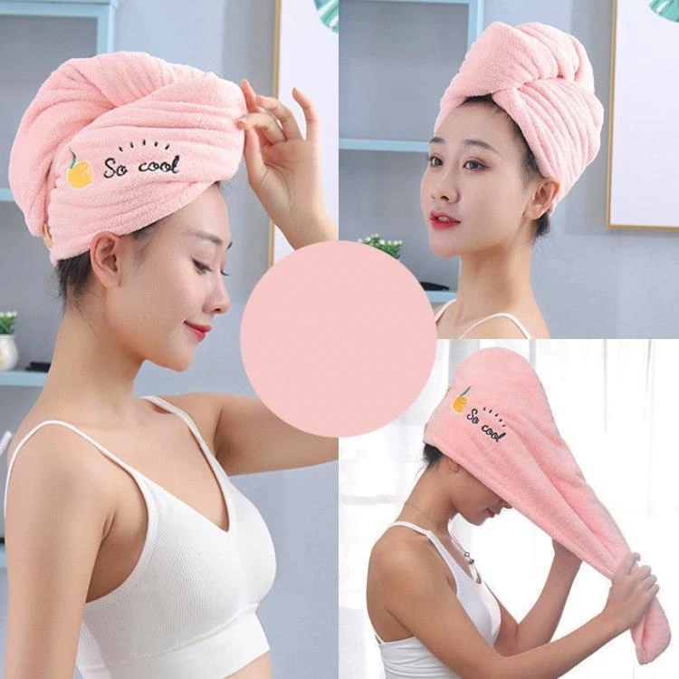 Women Girl\'s Magic Microfiber Shower Cap Towel Bath Hats for Women Dry Hair Cap Quick Drying Soft for Lady Turban Head SN4048