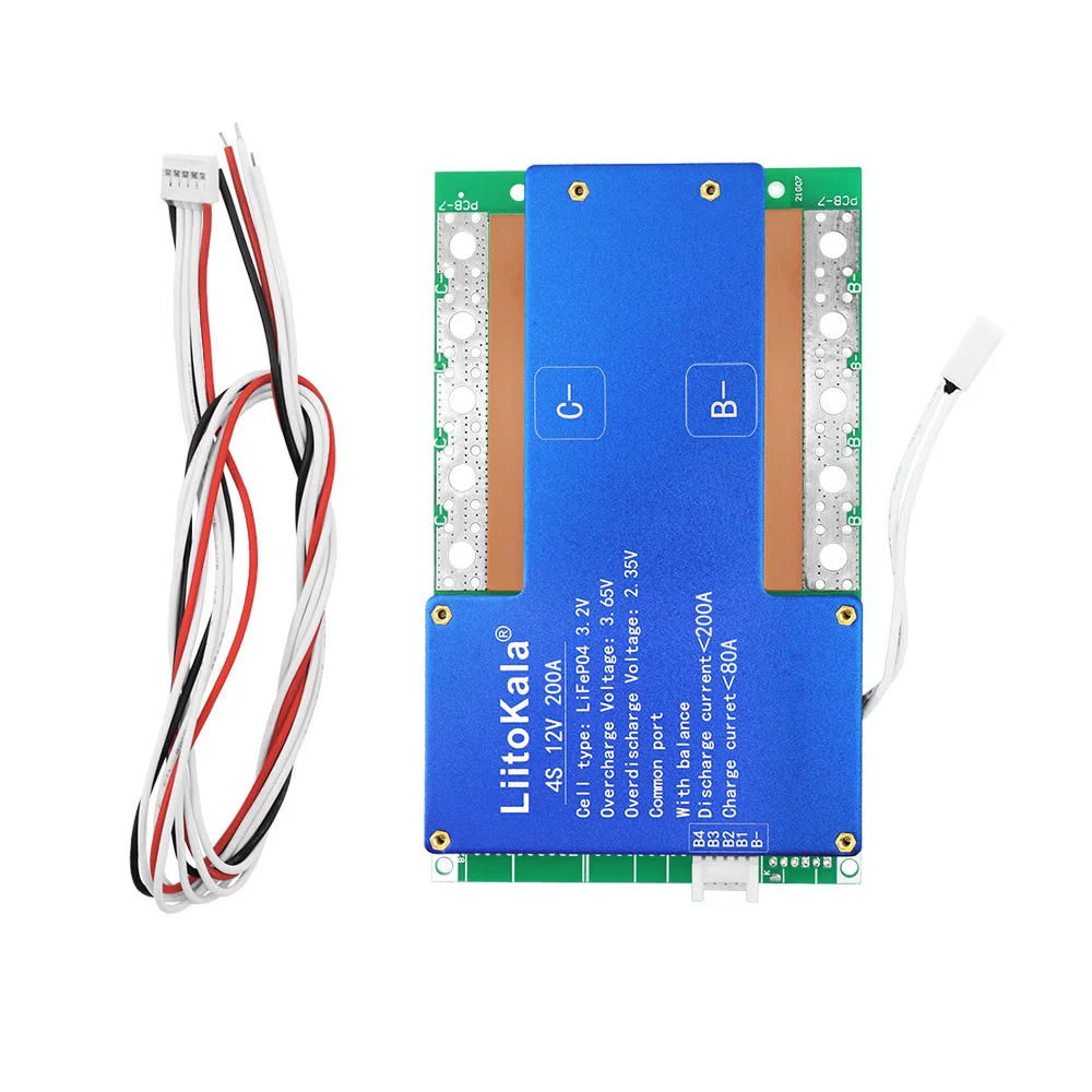 LiitoKala 4S-12V200A-BMS LiFePo4 Lithium Iron Phosphate Battery Protection Circuit Board With Balanced Charging