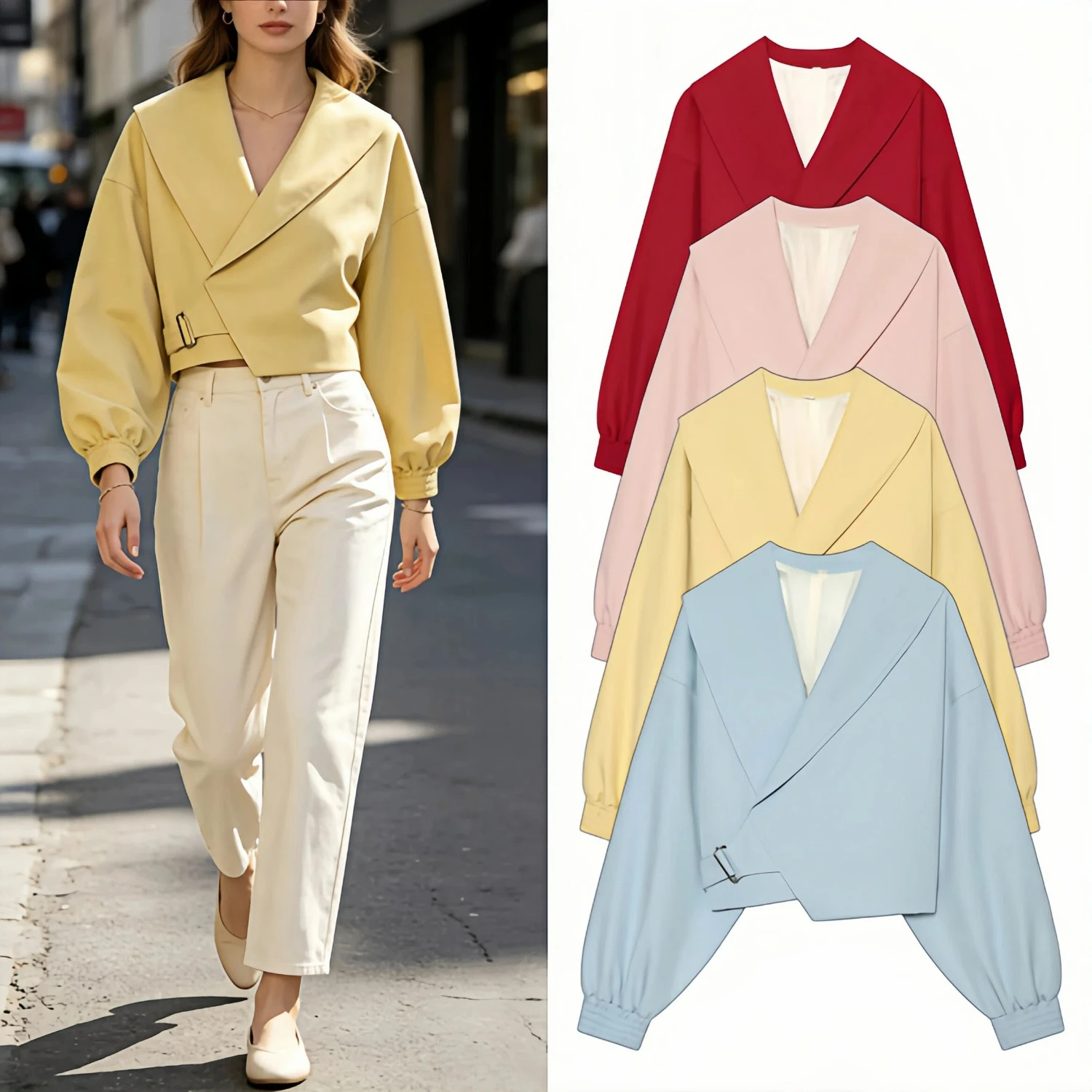 Women Loose Oversized Long Sleeve Turn Down Collar Jacket Elegant Casual Streetwear Chic Soft Versatile Parka Jacket