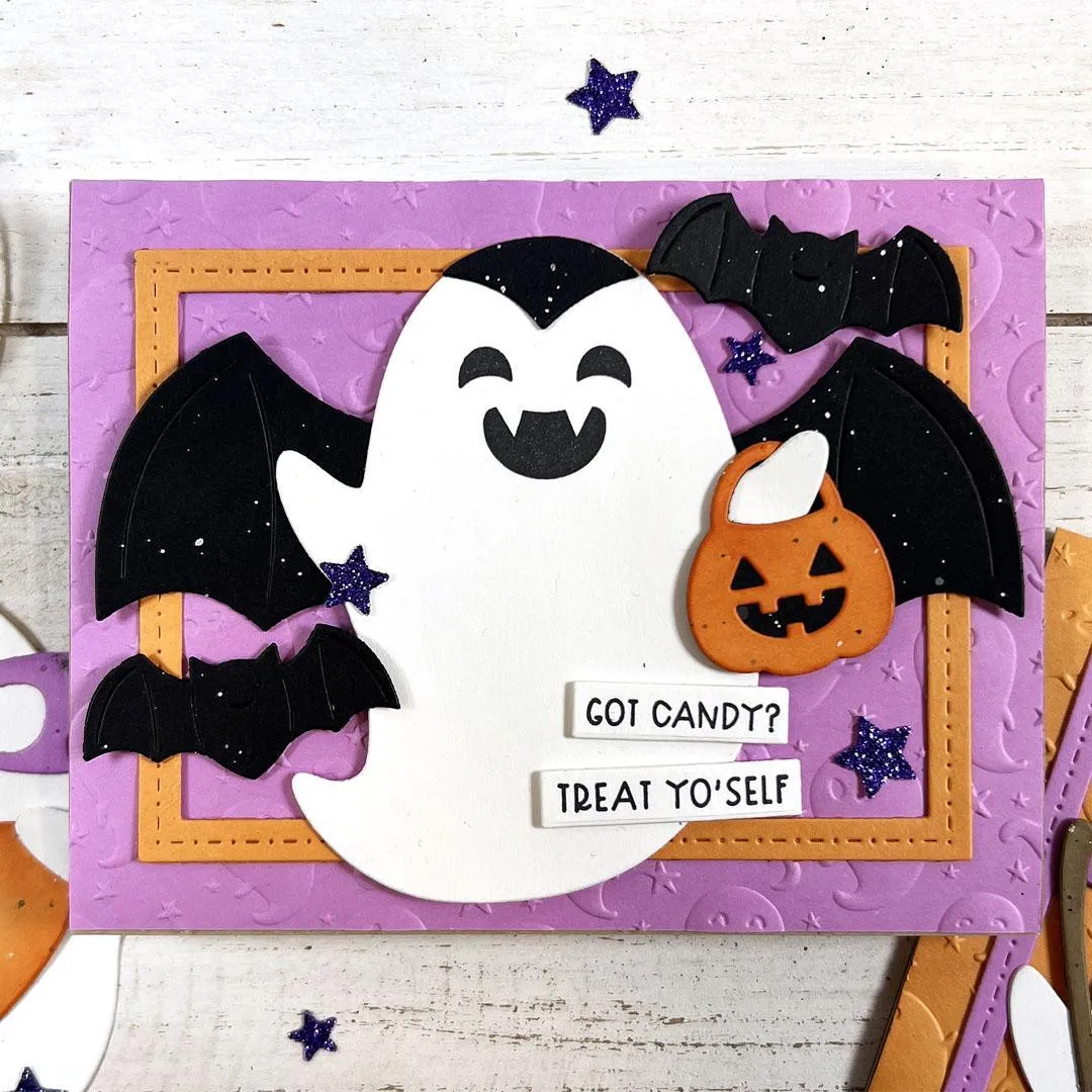 Happy Halloween Ghost Hugs Dress Up Die & Clear Stamp Combo New Metal Cutting Dies Stamps Scrapbook Diary Decoration Embossing