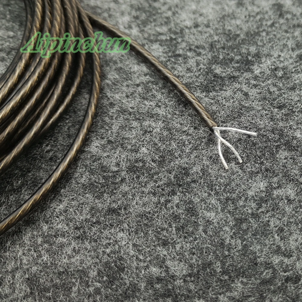 Aipinchun-Cable de Audio gris para auriculares, repuesto de reparación de Cable de 3 núcleos OCC Chapado en plata, A16, 5 metros/lote