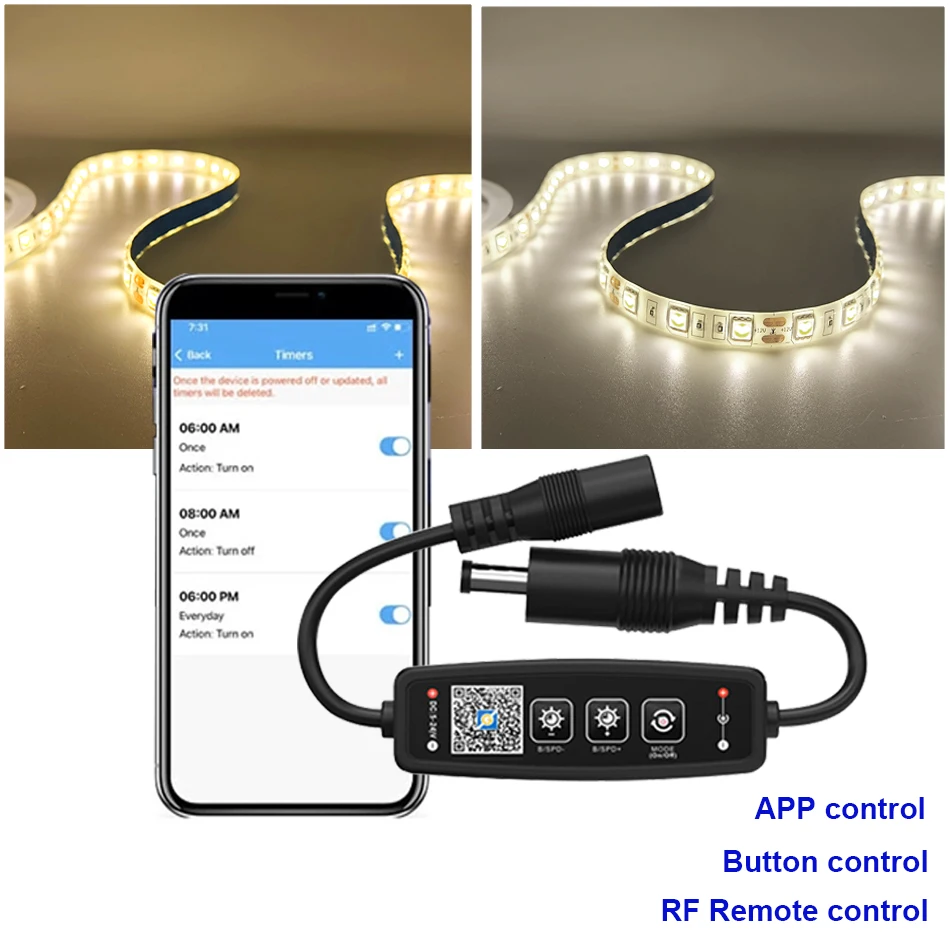 LED strip controller Bluetooth-compatible APP Button 11kEY RF Remote control DC5-24V For 5050 2835 Single color led Tape Light