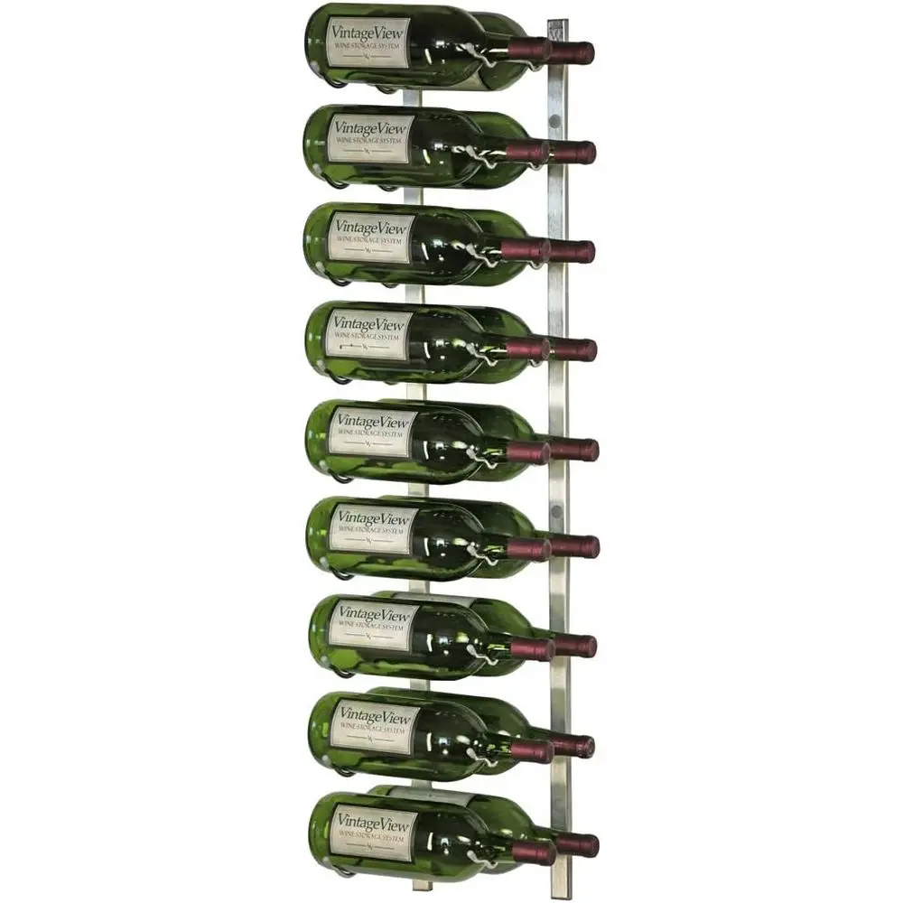 Mag Rack Wall Mounted Bottle Rack Magnum Champagne Storage Brushed Nickel Double Depth 18 Bottles