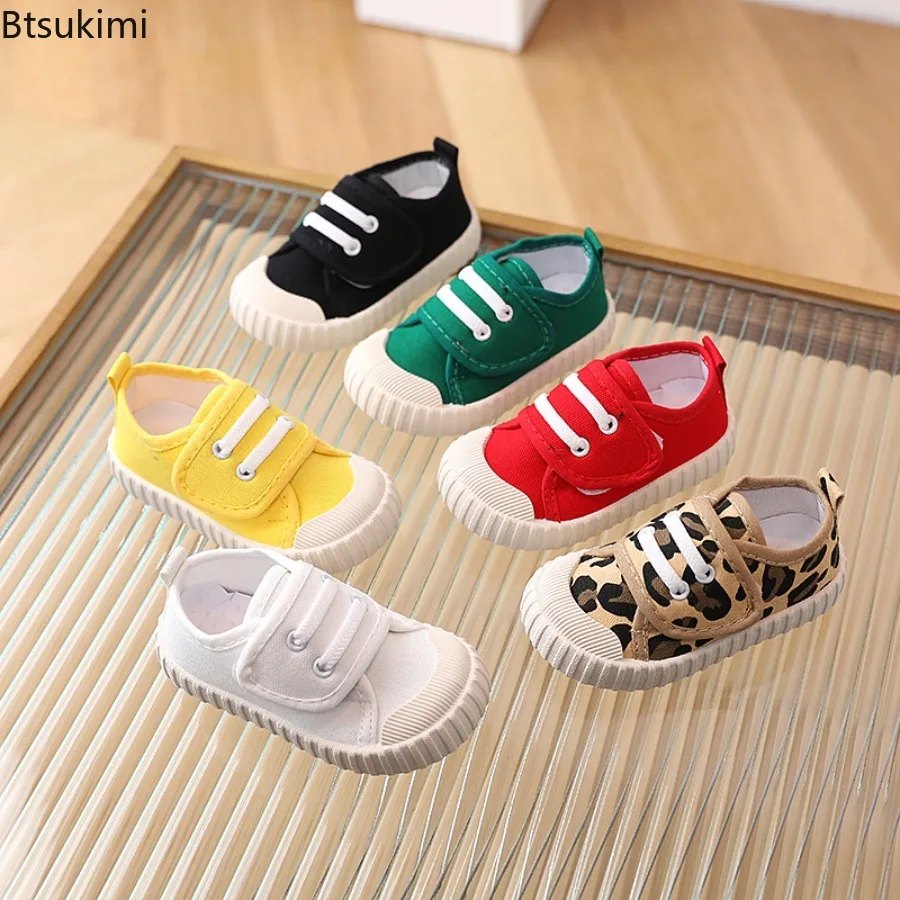 Childrens Canvas Shoes Boys Girls Toddler Casual Shoes Comfortable Soft Boys Girls Baby Sneakers Non-slip White Solid Kids Shoes