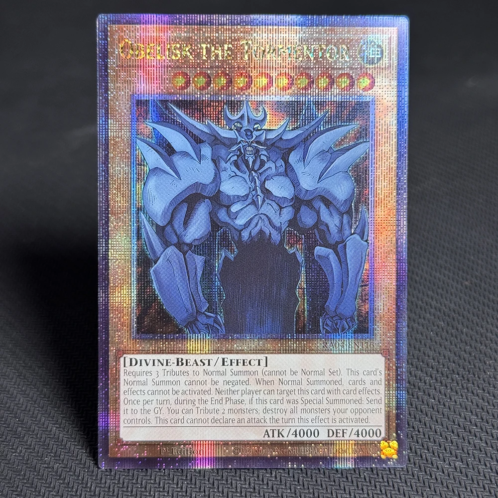 YuGiOh! Game Cards QCSCR Quarter Century Stampede Obelisk the Tormentor Slifer The Sky Dragon The Winged Dragon Of Ra Rare cards