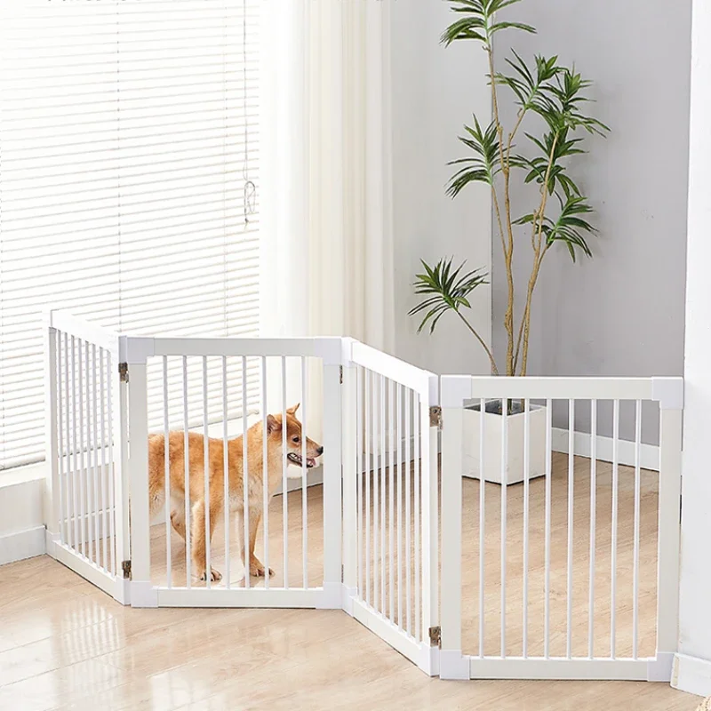 Portable and Foldable Dog Fence with Non-punch Design，Adjustable Indoor Separation Railing for Dog Safety， Keep Your Home Tidy