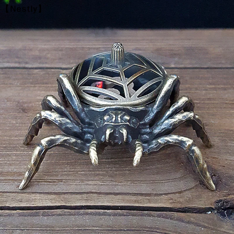 Spider Shaped Incense Burner Buddhist Utensils Incense Burner Archaic Copper Alloy House Furnishings Home Office Decor〔Nest〕