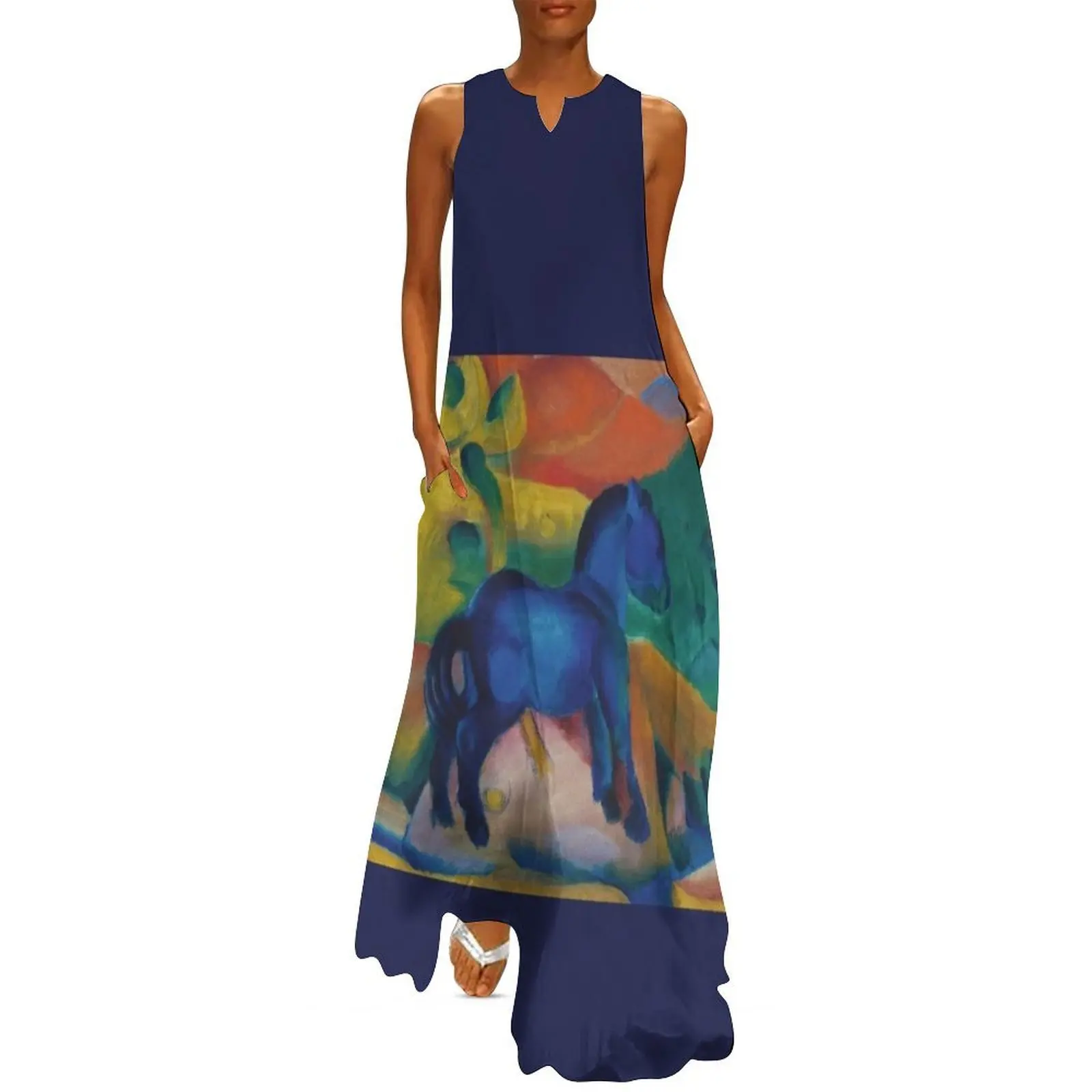 

Blaues Pferdchen Kinderbild, Franz Marc Long Dress Aesthetic clothing Woman clothes women's evening dresses