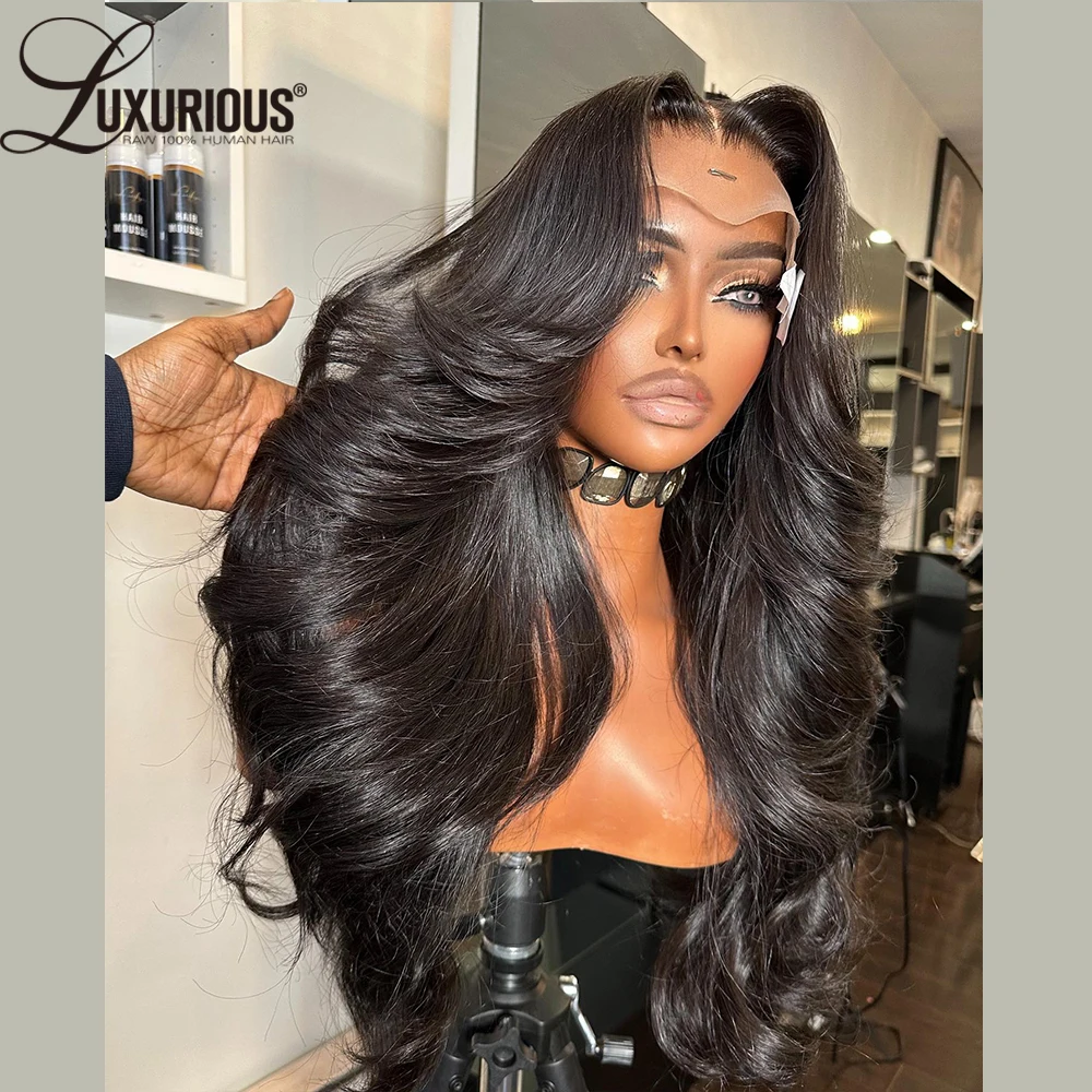 

Glueless 360 Full Lace Wig Human Hair Blow-out Layered Human Hair Wig Brazilian Wear And Go Human Hair Wig Pre Plucked 250%